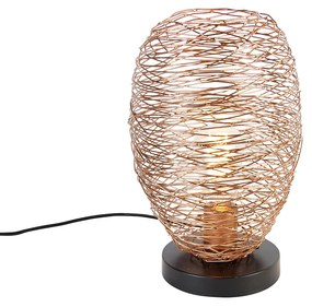 Lampada da tavolo di design rame con nero 30 cm - Sarella