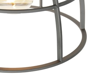 Lampada a sospensione intelligente grigio scuro con legno 34 cm incl. Wi-Fi G95 - Arthur