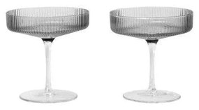 ferm LIVING - Ripple Champagne Saucers Set di 2 Fumé Grigio ferm LIVING