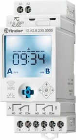 Interruttore orario digitale 12A282300000MMM FINDER 2 moduli