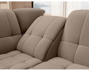 Divano angolare marrone allungabile/con contenitore (con penisola a sinistra/a L) e rivestimento in velluto Sado – ELTAP