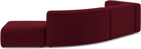 Chaise longue burgundy (con penisola a destra) con rivestimento in velluto Ekahi – Makamii