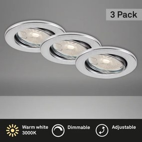 Brilo - Set di 3 faretti da incasso LED dimmerabili per bagno DIMM LED/5,5W/230V IP23