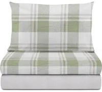 Completo letto singolo scozzese verde in flanella