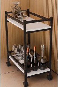 Carrello Portavivande Stile Industrial 60x34x76 Will Bianco