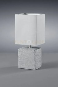 Ping lampada tavolo ceramica grigia paralume quadrato h.29cm attacc...