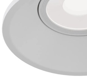 Faretto Da Incasso Moderno Dot Tondo Alluminio Bianco 1 Luce Diffusore Metallo