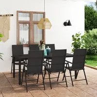 Set da Pranzo da Giardino 7 pz Nero cod mxl 96465