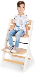 KINDERKRAFT - Sedia da pranzo per bambini ENOCK con cuscini grigio/bianco