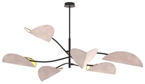 Plafoniera Moderna Ares Acciaio Nero Grigio 6 Luci E14 Ip20