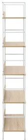 Scaffale libri 5 ripiani rovere 60x27,6x158,5 legno multistrato