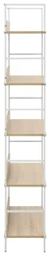Scaffale libri 5 ripiani rovere 60x27,6x158,5 legno multistrato