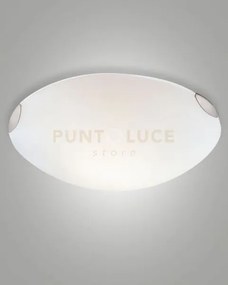 Fox plafoniera d.50 bianco 3 luci attacco e27 in metallo e vetro
