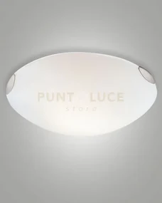 Fox plafoniera d.50 bianco 3 luci attacco e27 in metallo e vetro