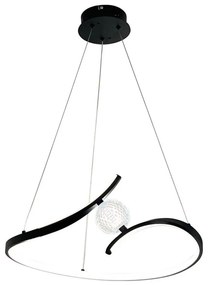 Lampadario LED a sospensione con filo PERLA LED/34W/230V nero