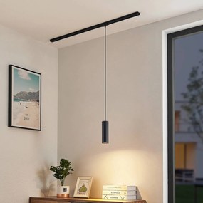 Lampada a sospensione Lindby Linaro, 20 cm, nero, monofase, Ø 6 cm