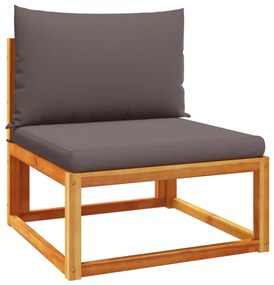 Set divano da giardino 11 pz con cuscini legno massello acacia