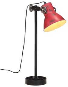 Lampada Da Scrivania 25 W Rosso Anticato 15x15x55 Cm E27 /