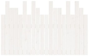 Testiera da parete bianca 127,5x3x80 cm legno massello di pino
