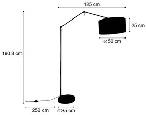 Lampada da terra oro con paralume marrone chiaro 50 cm regolabile - Editor