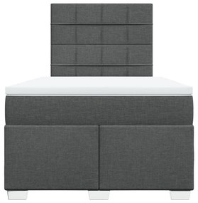 Giroletto a molle con materasso grigio scuro 120x190cm tessuto