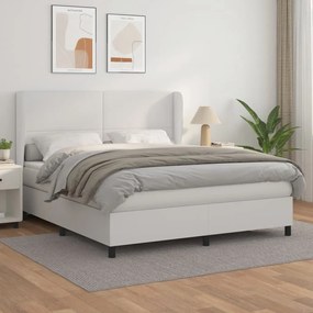 Giroletto A Molle Con Materasso Bianco 160x200 Cm İn Similpelle /