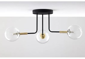 Jupiter 2039 - Lampadario a sospensione con supporto rigido BURANO 3xG9/10W/230V nero/oro/limpido