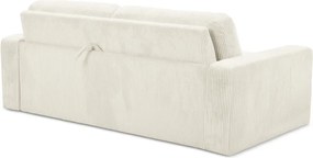 Divano beige allungabile con rivestimento in velluto a coste 195 cm Nona – Makamii