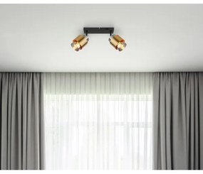 Globo 15560-2 - Faretto MILLEY 2xE27/40W/230V nero/ottone