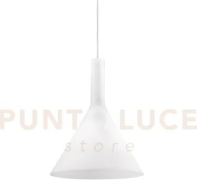 Cocktail sospensione in metallo color bianco 1 luce attacco e14 d.20cm