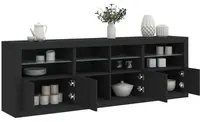 Credenza con Luci LED Nera 202x37x67 cmcod mxl 86010