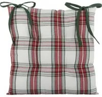 Cuscino sedia natalizio tartan bianco 40x40 cm