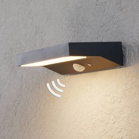 Lindby Applique da esterni LED solare Maresia, sensore, antracite Maresia, Alluminio / Grigio / Zincato, Plastica, Moderno, Lampada solare da esterni