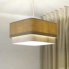 Maco Design Lampada a sospensione Kwadro Duo, crema/beige, 50x50cm, iuta/lino