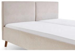 Letto matrimoniale imbottito beige con rete inclusa 180x200 cm Piano – Meise Möbel