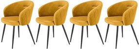 Set di 4 sedie K430 in velluto senape
