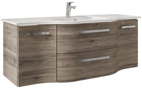 Mobile da bagno sospeso sotto lavabo L 130 x H 48 x P 48 cm rovere satinato, 2 cassetti 2 ante PELIPAL Contea