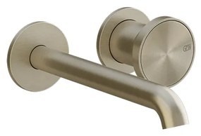 Parte esterna miscelatore lavabo a parete bocca media senza scarico parte incasso non inclusa brass brushed 66088 Gessi