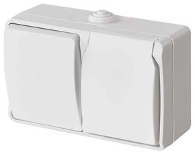 Interruttore domestico AC n. 6 con presa 250V/16A IP44 bianco