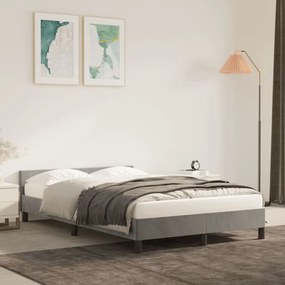 Giroletto Senza Materasso Grigio Chiaro 120x200 Cm Velluto /