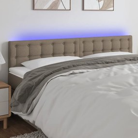 Testiera A Led Tortora 200x5x78/88 Cm İn Tessuto /