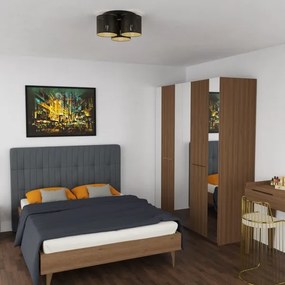 Lampadario a plafone LOFT SHADE 3xE27/60W/230V nero/oro