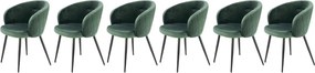 Set di 6 sedie K430 in velluto verde