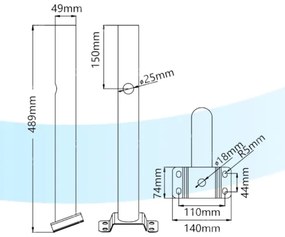 Aigostar - Supporto per lampione 48,9 cm nero