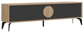 Tavolo TV in rovere nero e naturale 180x51 cm Vae - Marckeric