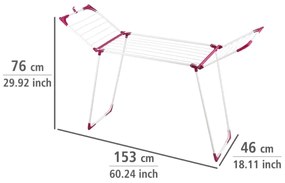WENKO 3774021100 - Stendibiancheria SUMMER DRY 153x76 cm bianco/rosa