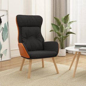 Poltrona Rilassante Nera İn Tessuto E Pvc /