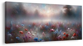 Quadro su tela – Nebbia mattutina sopra i fiori