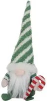 Gnomo Natale fermaporta 33 cm righe verde e bianco