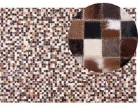 Tappeto tappetino Multicolore Pelle 160 x 230 cm Patchwork Pelle Bovina Mosaico Rettangolare Moderno